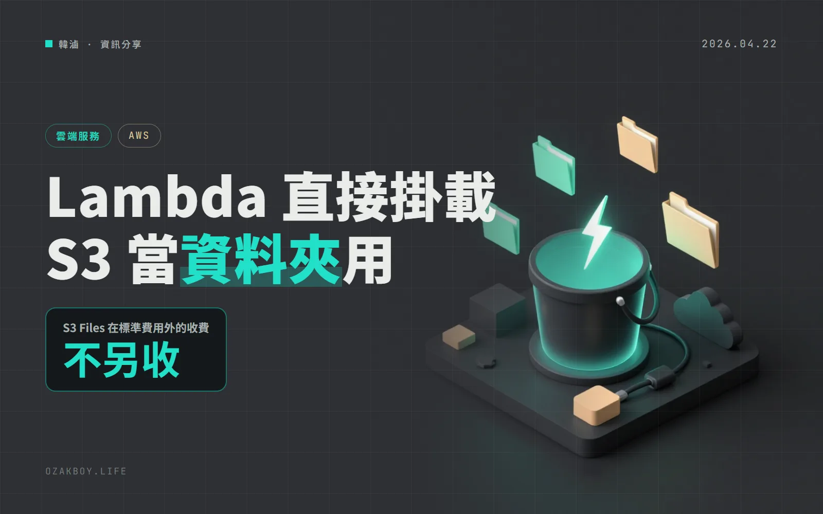 AWS Lambda 可以把 S3 當資料夾掛載了：不用先下載再處理，多個函式還能共用同一份檔案