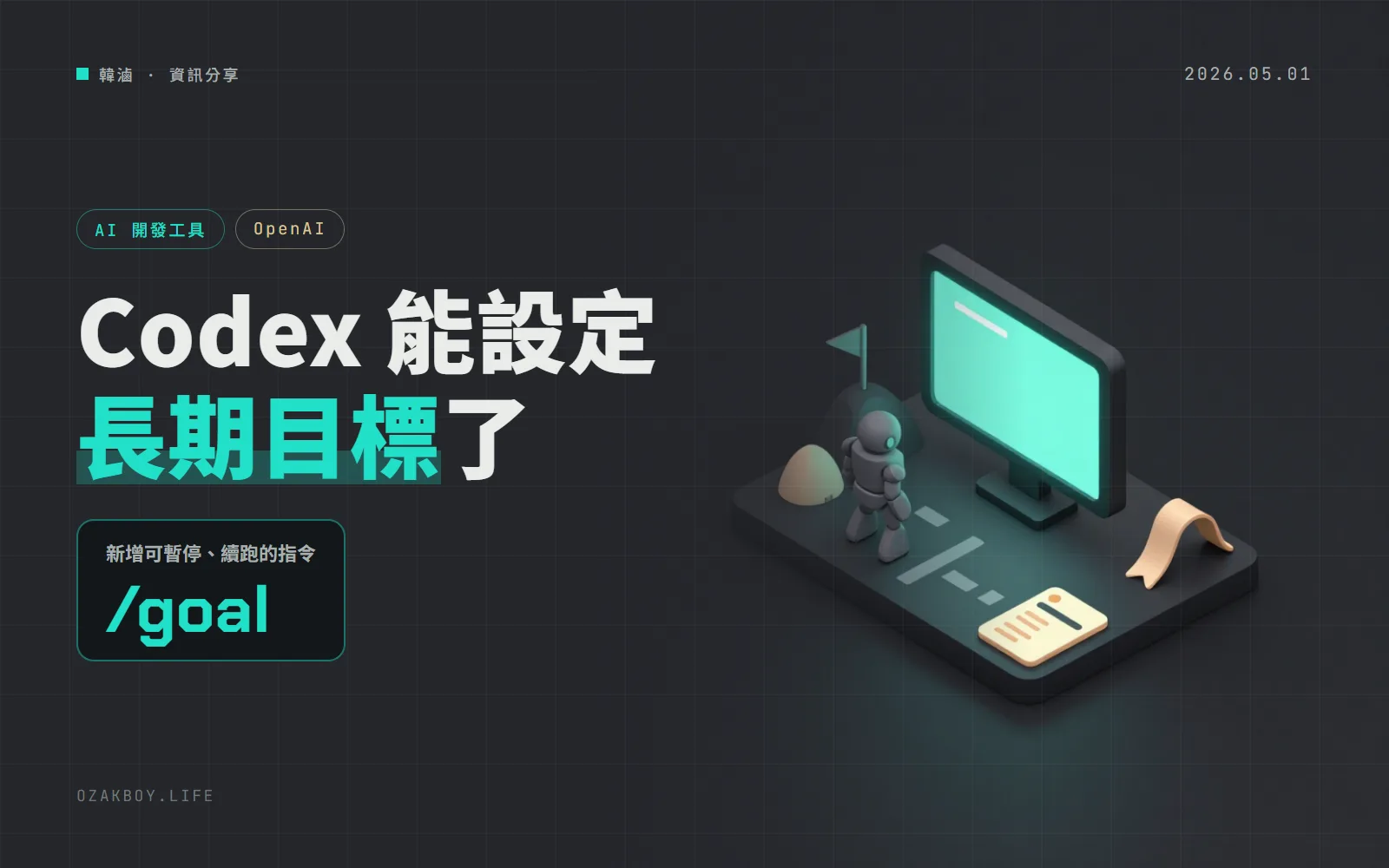 Codex 0.128.0 加入 /goal 長任務流程:能暫停、續跑,並把 --full-auto 標為棄用