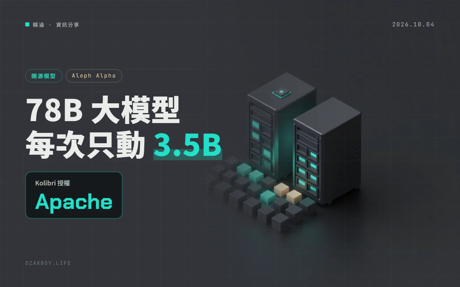 德國 Aleph Alpha 開源 Kolibri：78B 參數只動 3.5B，Apache 2.0 授權、最長 100 萬 token