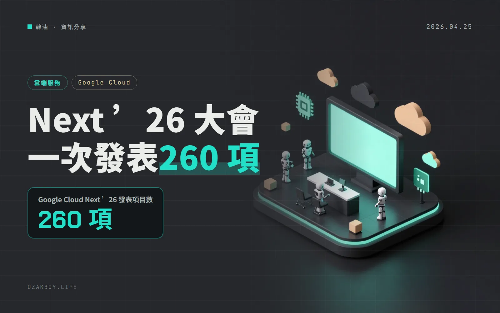 Google Cloud Next ’26 落幕:260 項發表一次看,Vertex AI 進化成 Agent Platform