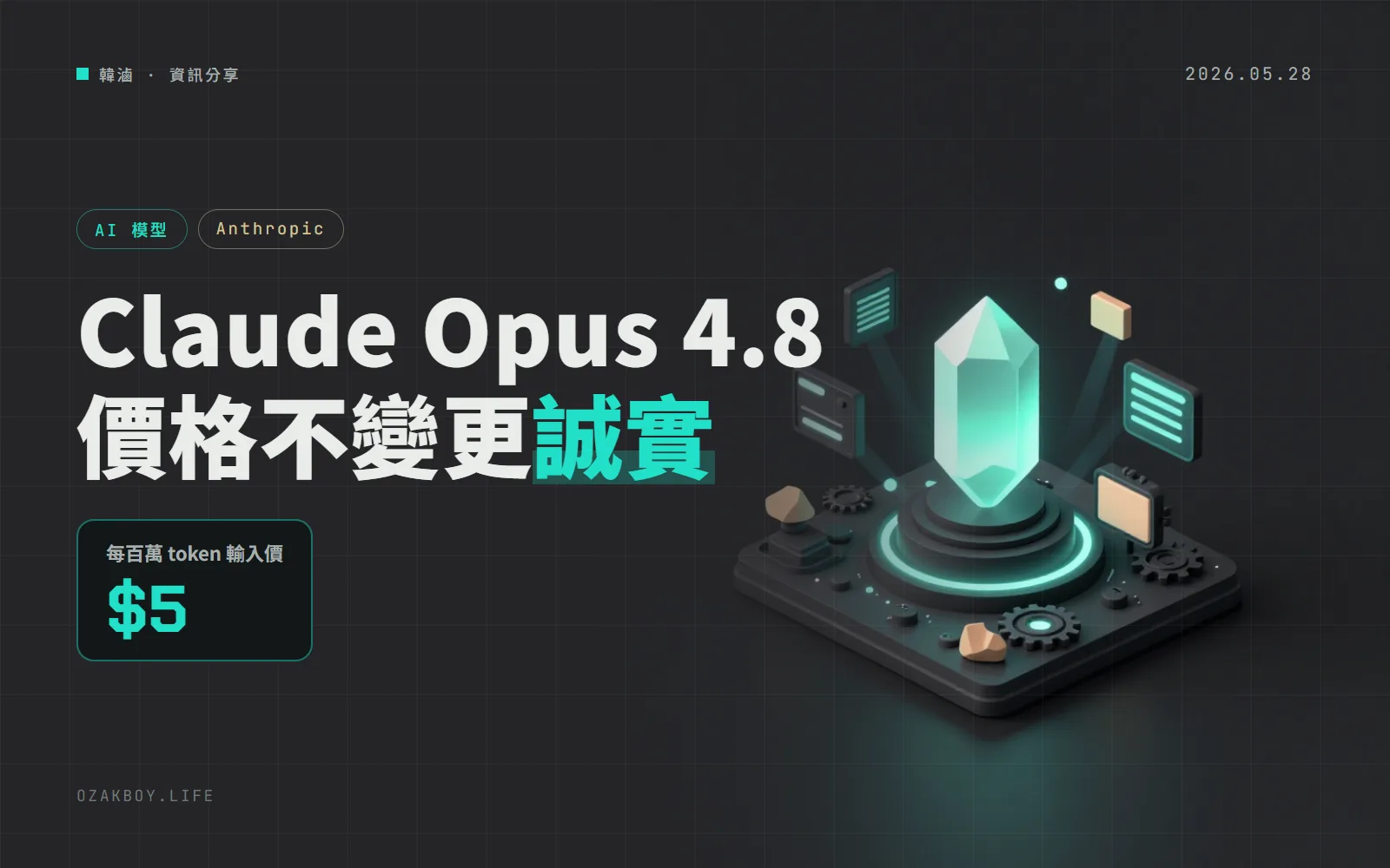 Claude Opus 4.8 上線:價格不變,對自己寫的程式碼更誠實,Claude Code 也能一次派出上百個子代理
