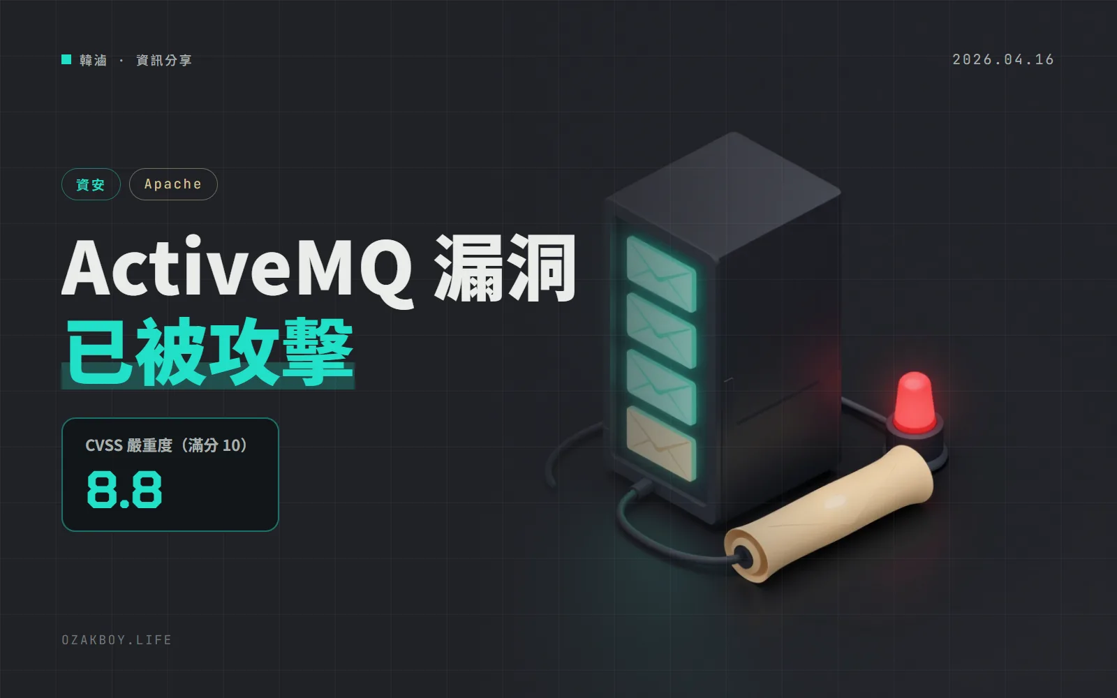 Apache ActiveMQ 漏洞被 CISA 列入「已遭利用」:升級到 5.19.4 或 6.2.3