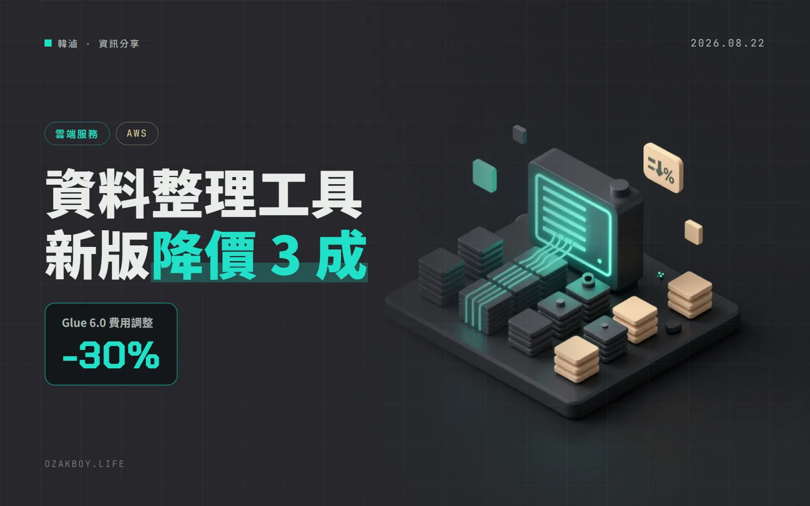 AWS Glue 6.0 上線費用降 3 成：Spark 升到 4.1，但舊工作換版本前要先看這份清單