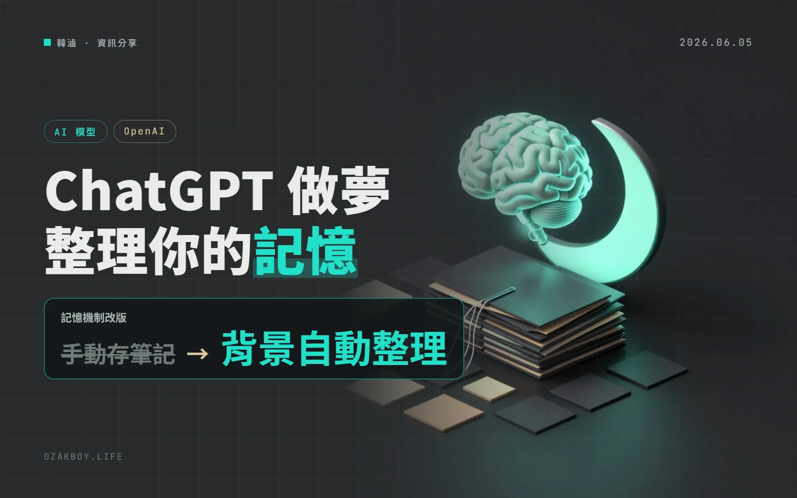 ChatGPT 的記憶改版:背景「做夢」整理聊天紀錄,讓它不再記著過期的事