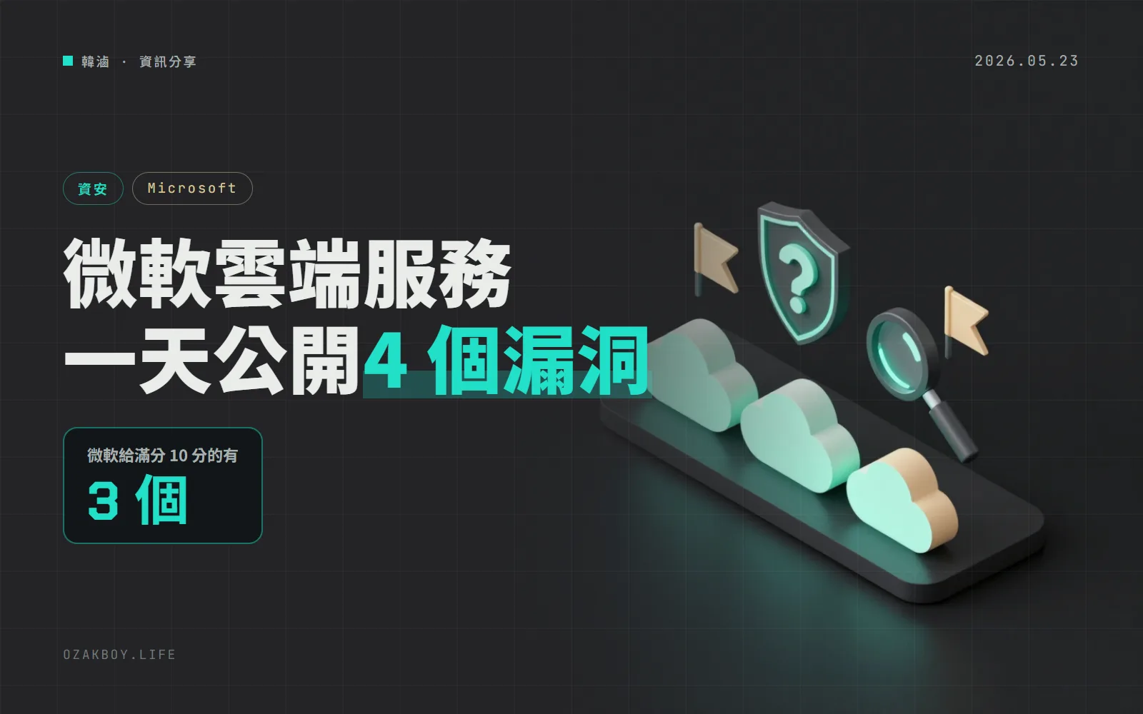 微軟一次公開 4 個雲端服務漏洞：Azure ARM、Power Pages、Orbital 的 CVSS 都是滿分 10