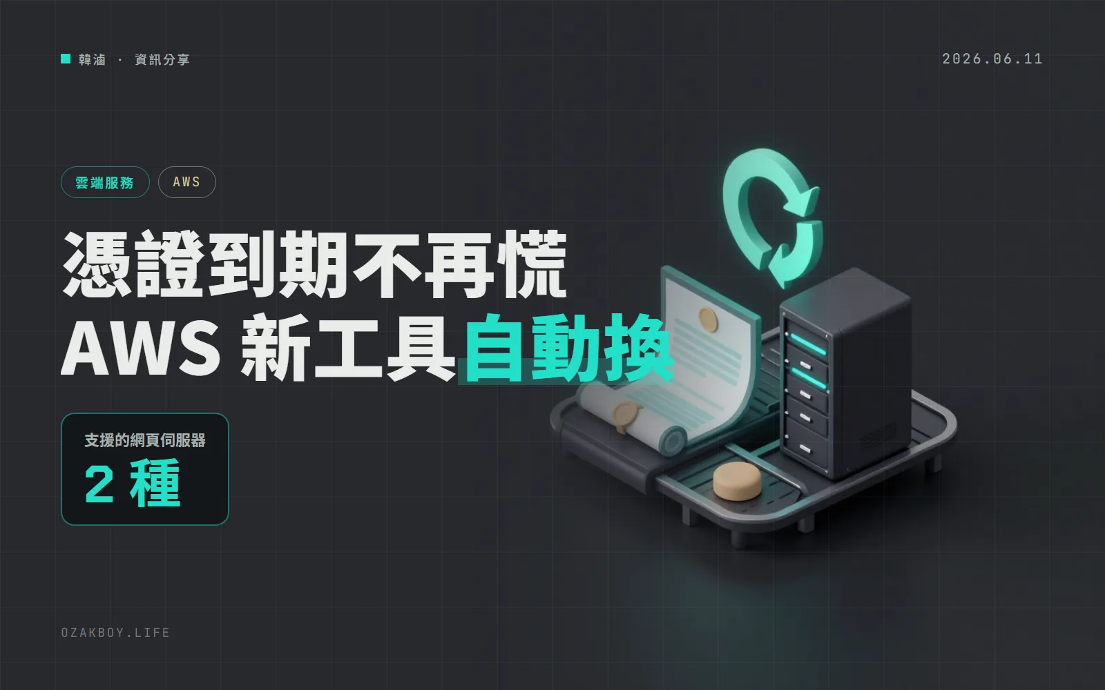 AWS 推出開源工具自動更新憑證:SSL 憑證越換越勤,不用再自己寫腳本防過期