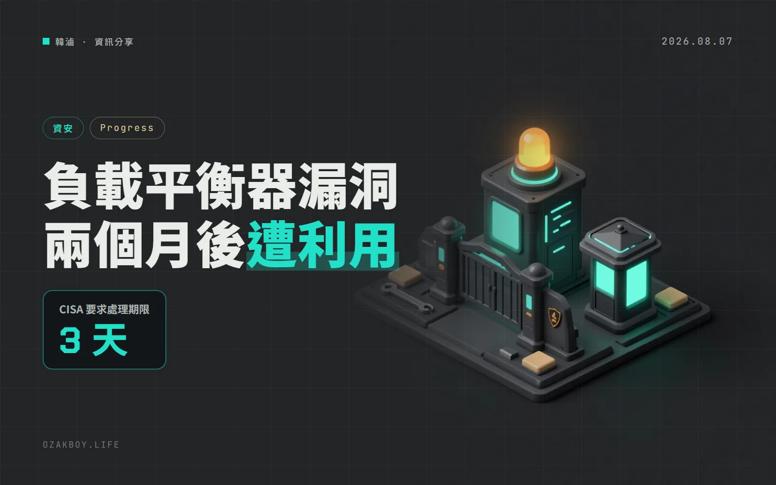 6 月就修補的 LoadMaster 免登入漏洞,兩個月後 CISA 確認已遭利用:負載平衡器要升到 7.2.63.2 以上