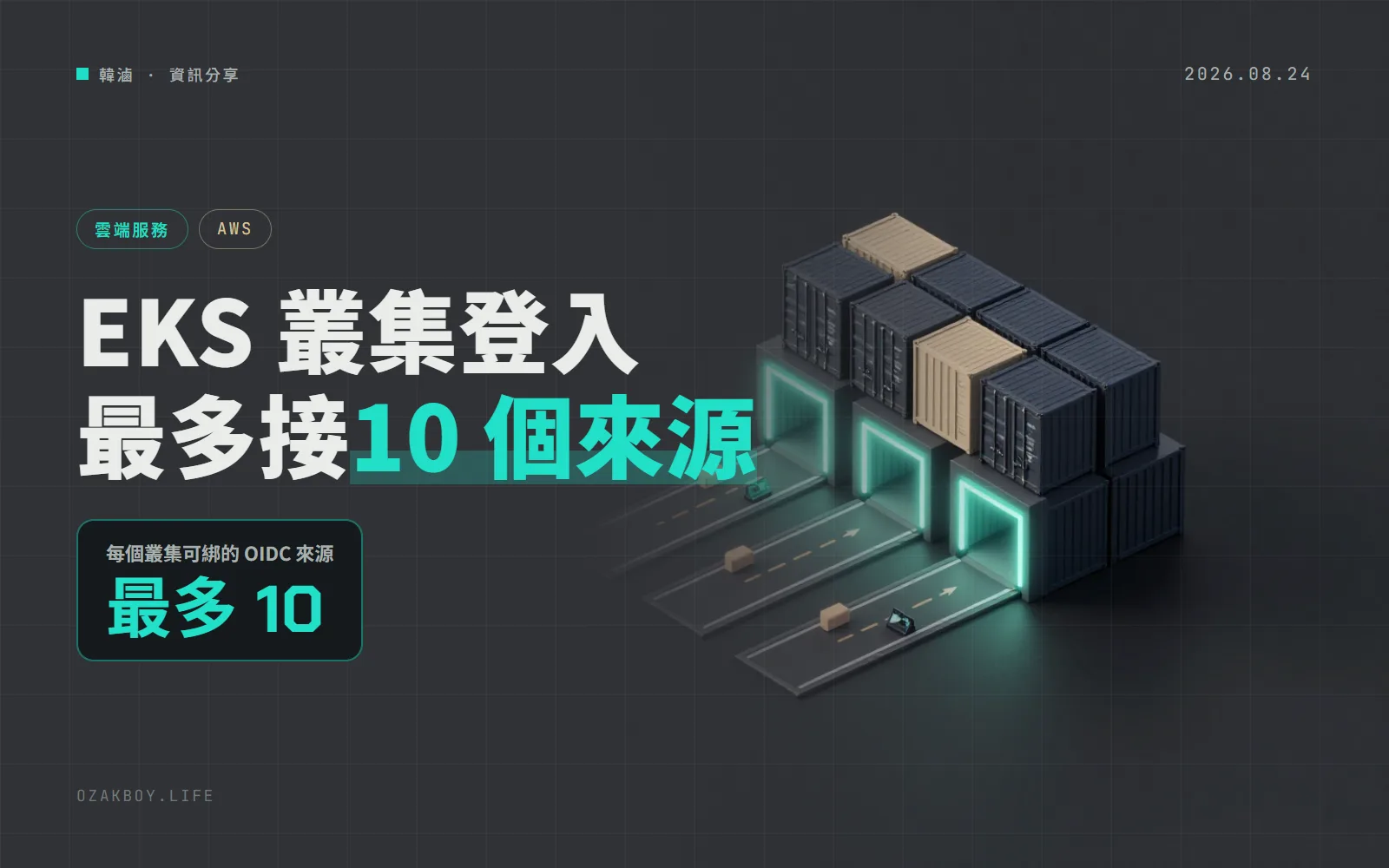 Amazon EKS 一個叢集可接 10 個外部 OIDC 登入來源:員工、外包、CI/CD 各走各的身分