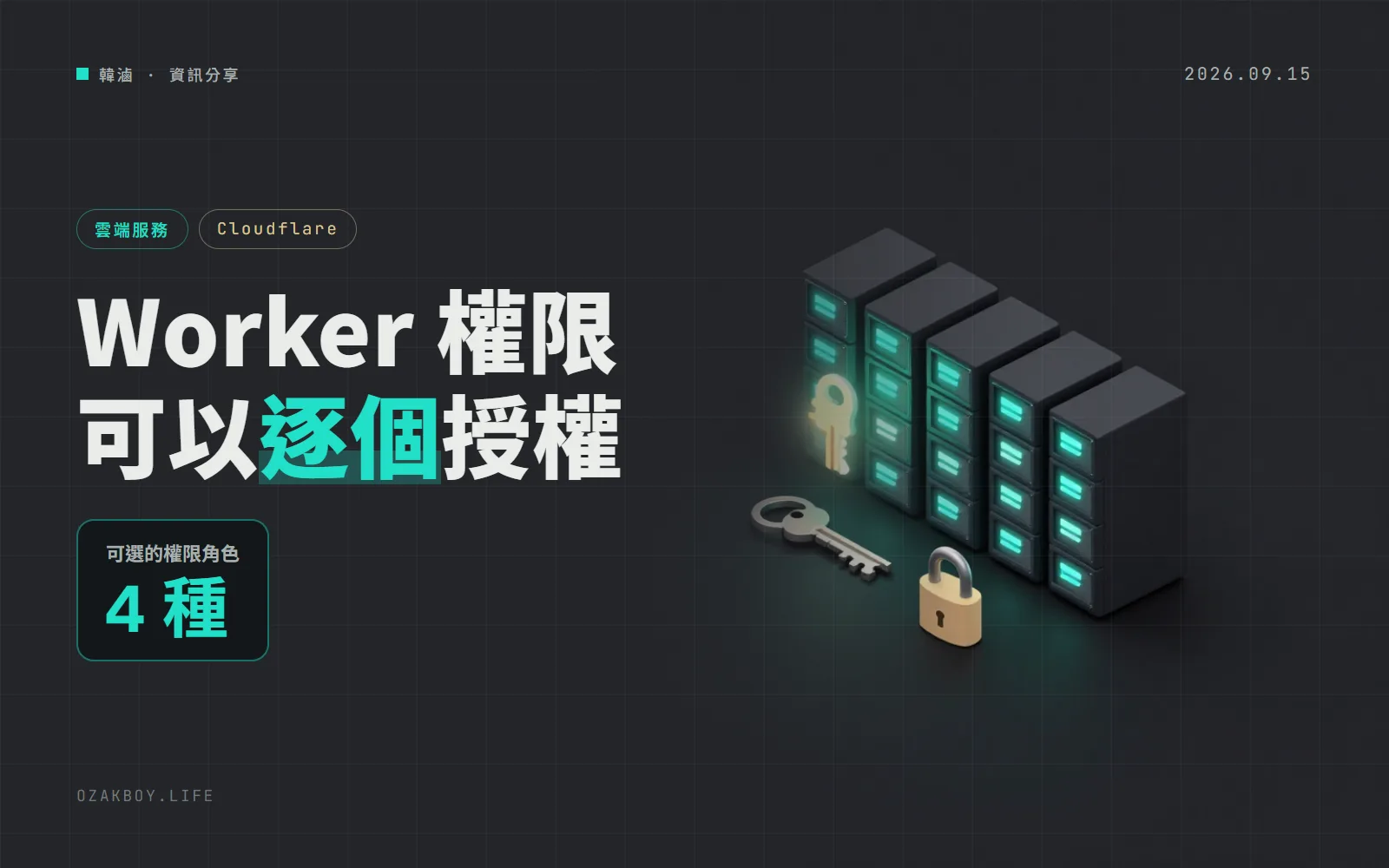 Cloudflare 可以只開放「某一個 Worker」給同事或 AI 代理:4 種角色,CI/CD 的 API 權杖也能限縮