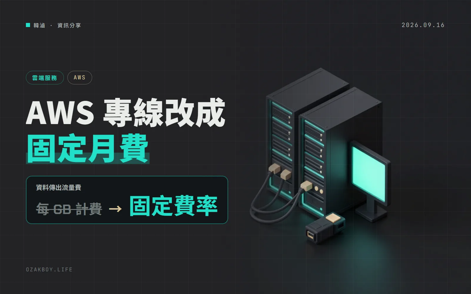 AWS Direct Connect 推出固定月費:10G、100G 專線免算傳出流量費,還附一條免費備援線