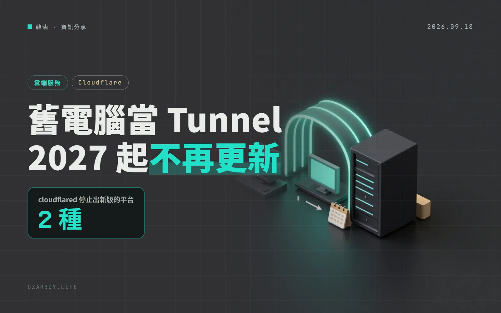 Cloudflare Tunnel 淘汰兩種舊電腦:2027 年起不再出 32 位元 Windows 與 Intel Mac 版