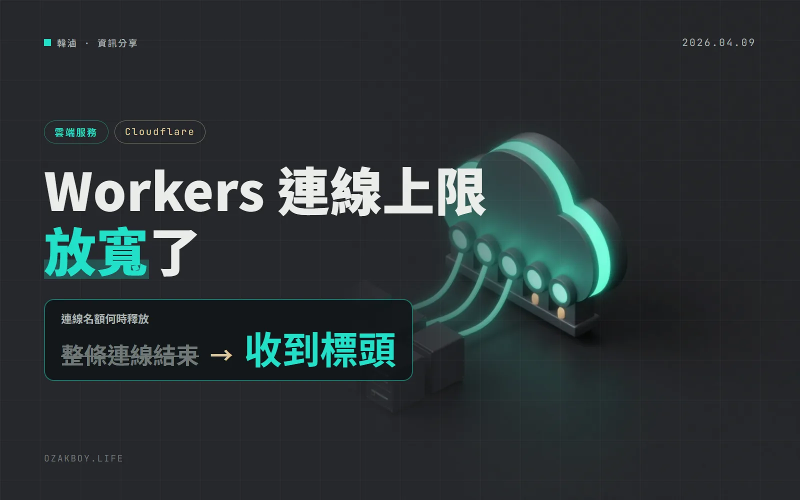 Cloudflare Workers 放寬連線限制:收到回應標頭就釋放名額,不再誤殺正常連線