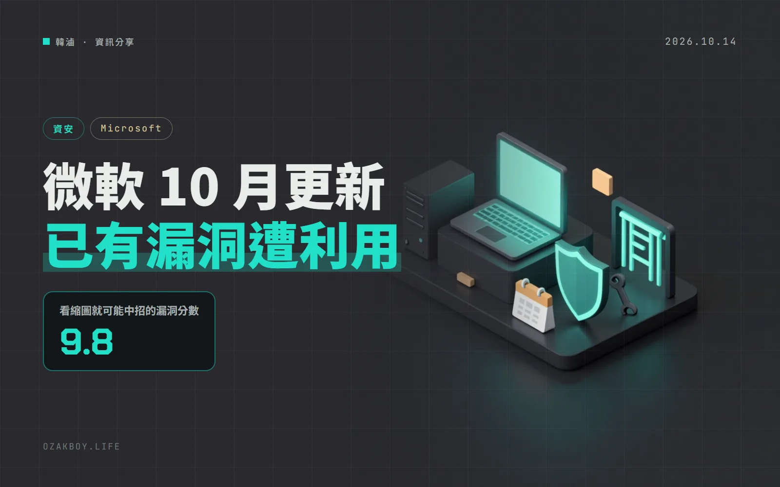 微軟 10 月例行更新:Windows Shell 漏洞已遭利用,看縮圖就中招的 9.8 分漏洞也要補