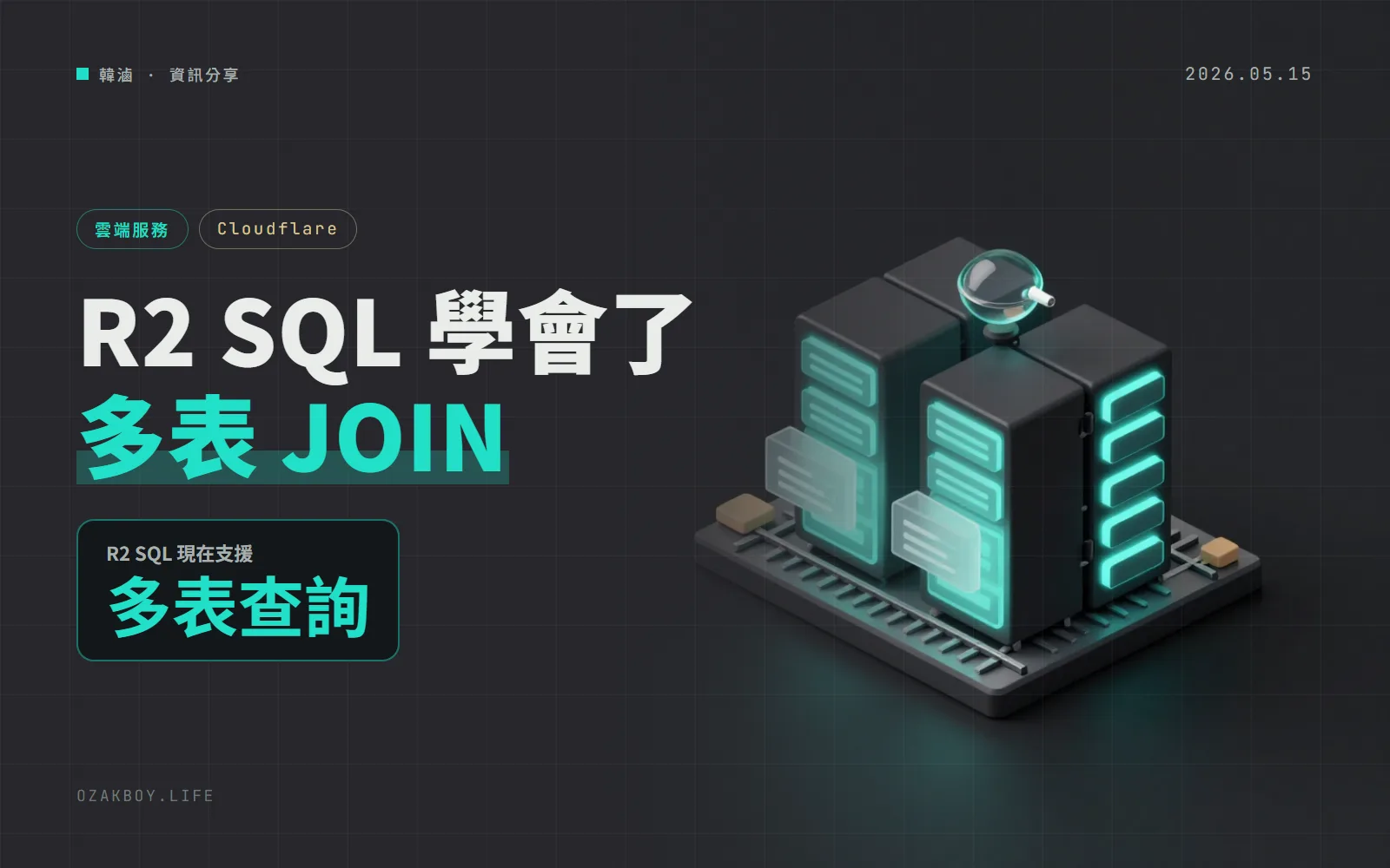 Cloudflare R2 SQL 學會 JOIN 與子查詢:多張 Iceberg 表可以直接在 R2 上一次查完