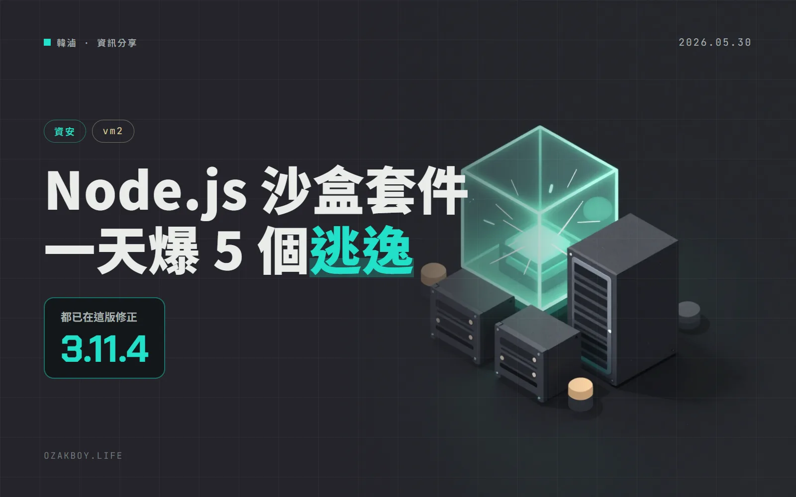 vm2 一天公開 5 個沙盒逃逸漏洞，GitHub 多給 CVSS 10：用它跑外來程式碼的專案要升到 3.11.4