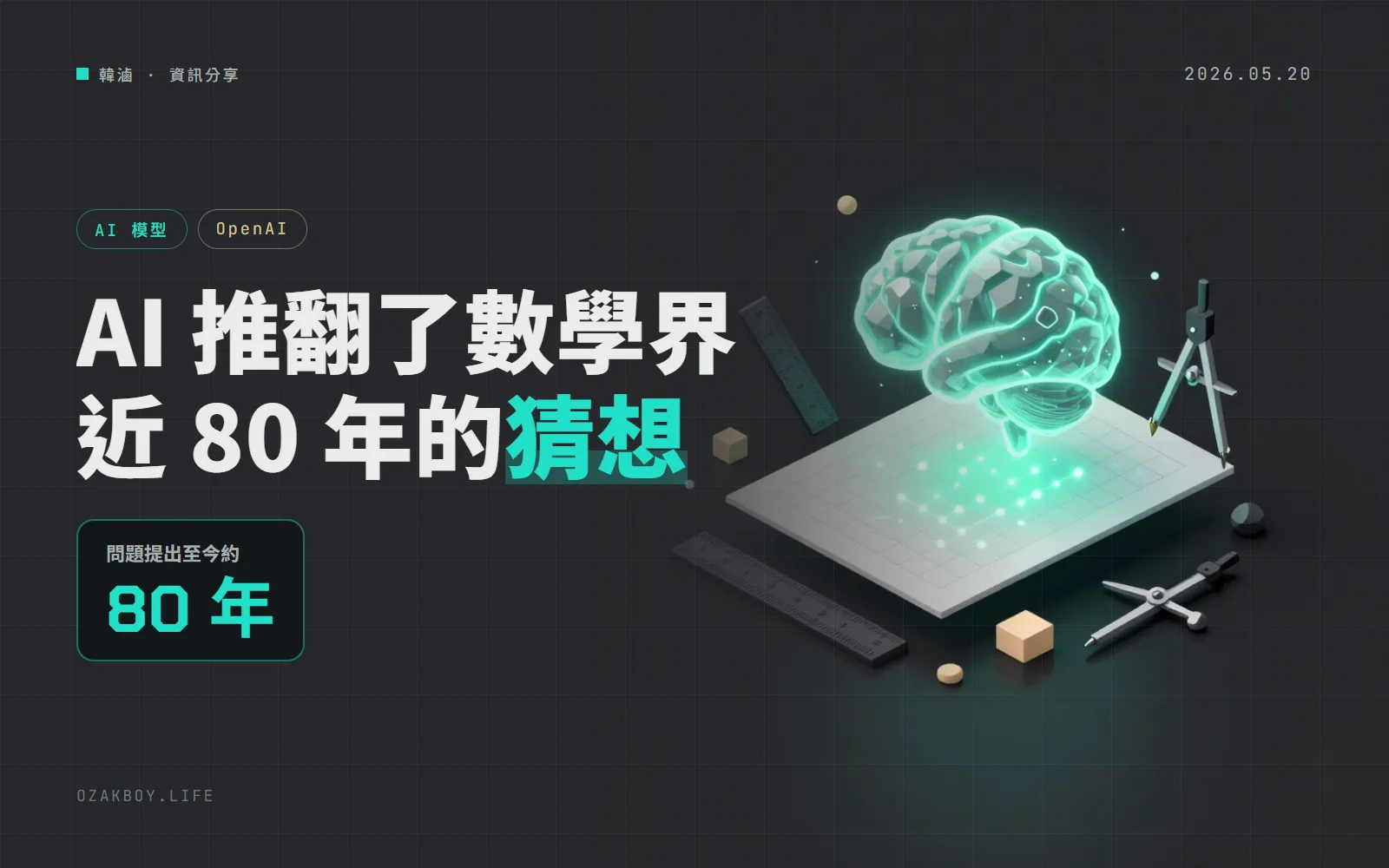OpenAI 內部模型推翻困擾數學界近 80 年的猜想:不是專門解數學的 AI,卻解開了 Erdős 的題目
