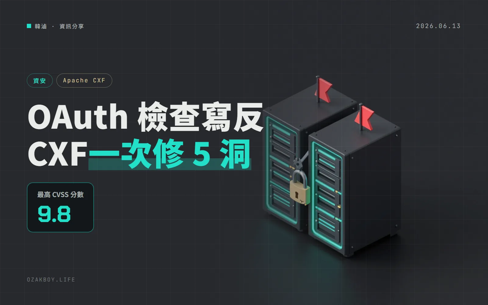 Apache CXF 一次修 5 個嚴重漏洞：OAuth 的 IP 綁定檢查寫反了，反而放行外人