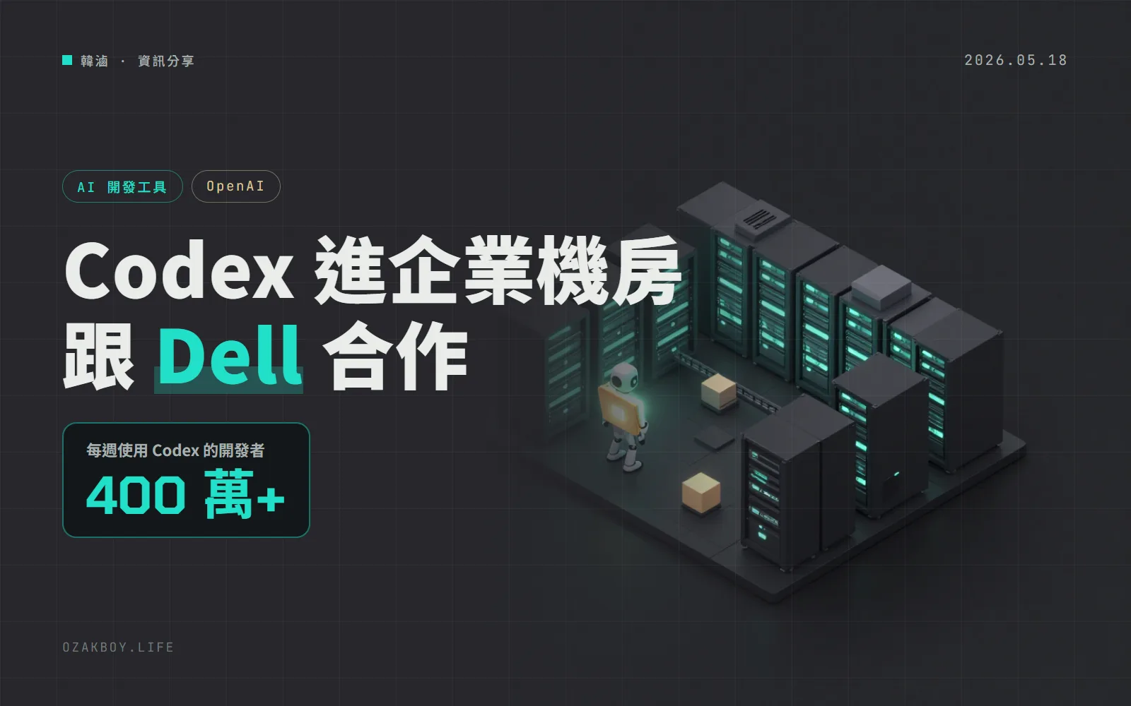 OpenAI 與 Dell 合作把 Codex 帶進企業自己的機房:資料留在內部,也能用 AI 代理做事