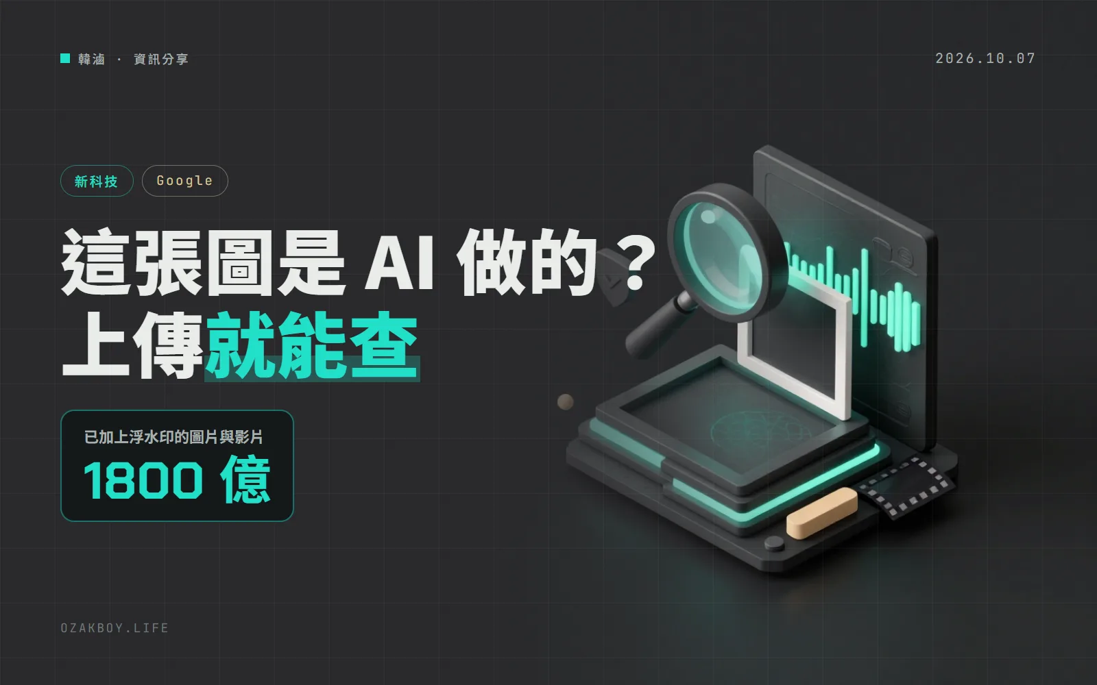 Google 把 SynthID 偵測器開放給所有人：上傳圖片、影片、音訊，就能查是不是 Google 的 AI 做的