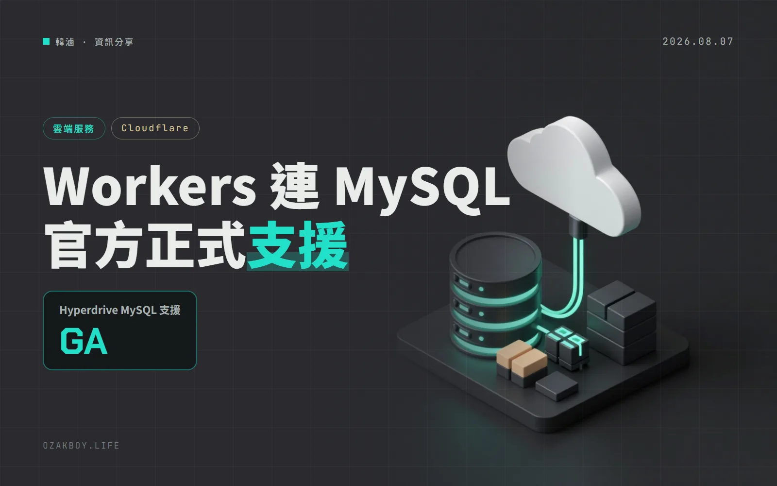 Cloudflare Hyperdrive 正式支援 MySQL:Workers 連 MySQL 不用改程式,價格跟 Postgres 版一樣