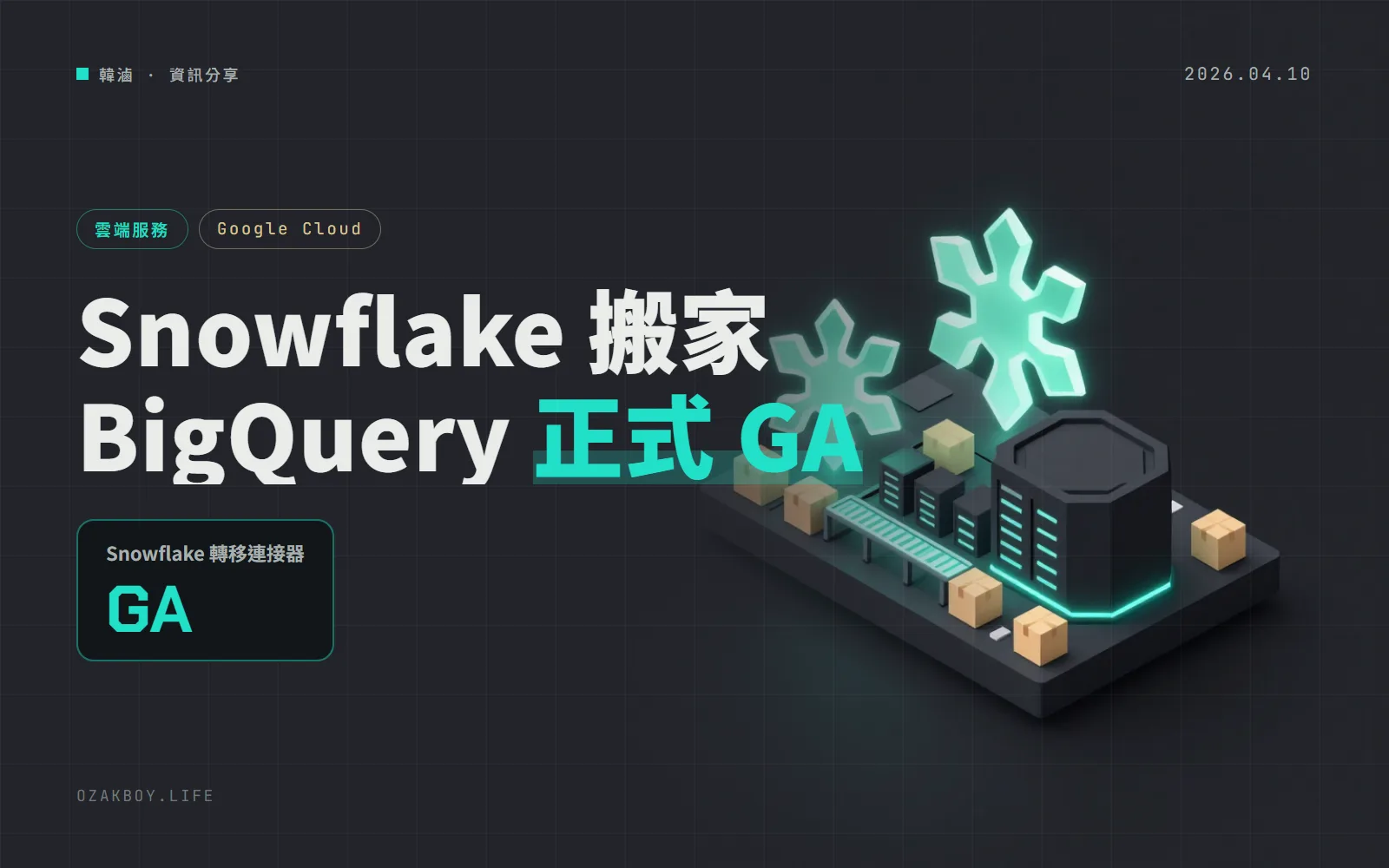 BigQuery 的 Snowflake 搬家功能正式 GA：設好排程，資料自動從 Snowflake 轉進 BigQuery