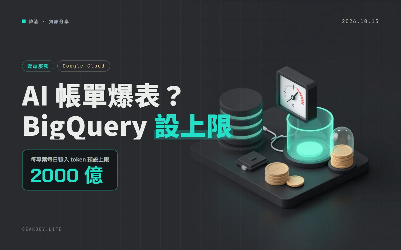BigQuery 的 AI 函式可以設每日 token 上限了:一行 SQL 燒掉整月預算的風險變小
