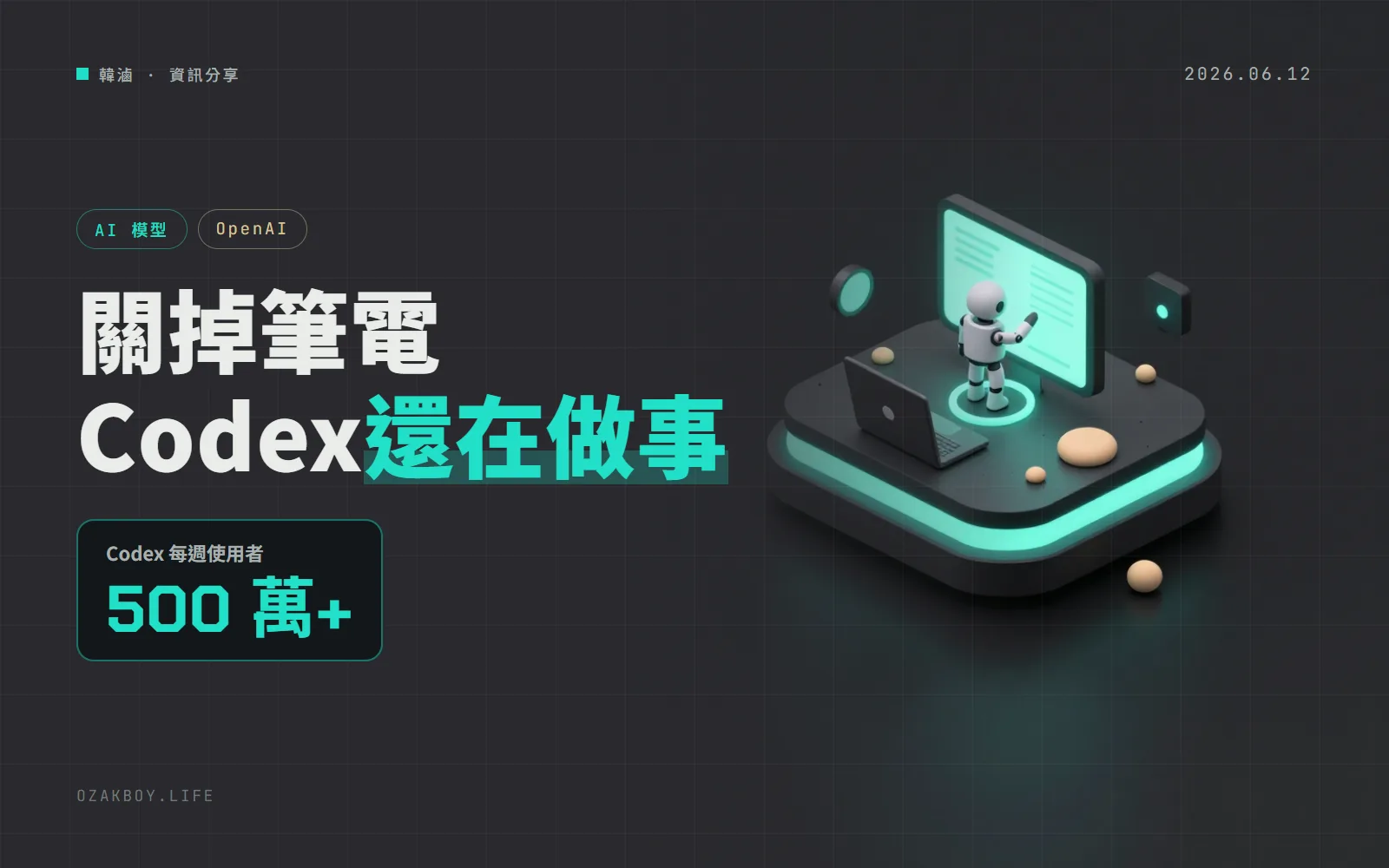 OpenAI 要收購 Ona:Codex 每週 500 萬人用,下一步是關掉筆電也能繼續工作