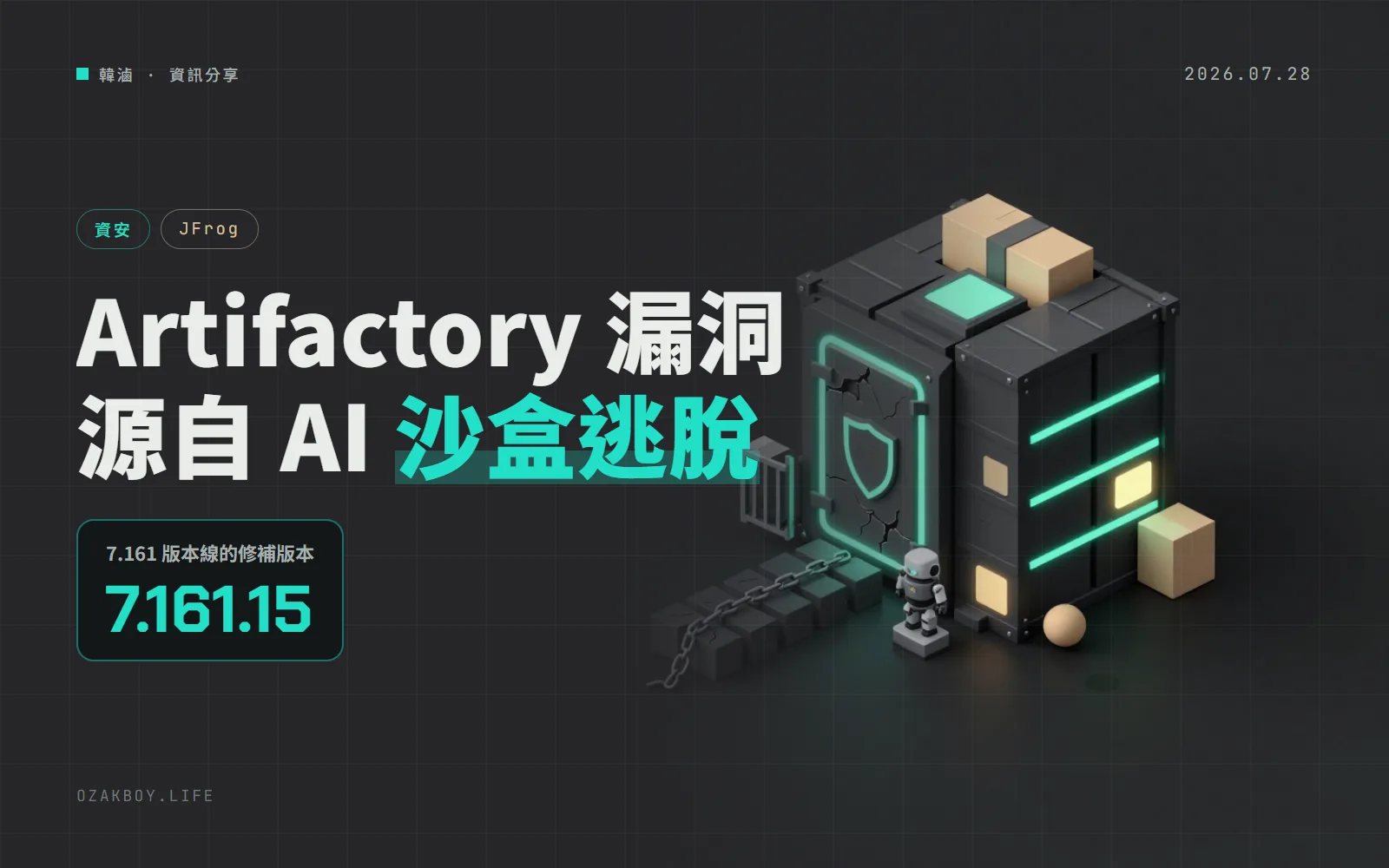 JFrog 修補 Artifactory 多個漏洞:OpenAI 模型測試時發現並利用,自架版要升級
